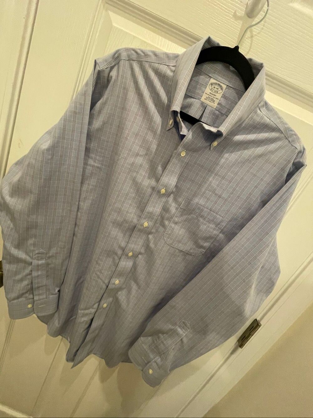 Brooks Brothers Regent Men’s M 16-34 Blue Plaid Button Down Shirt
